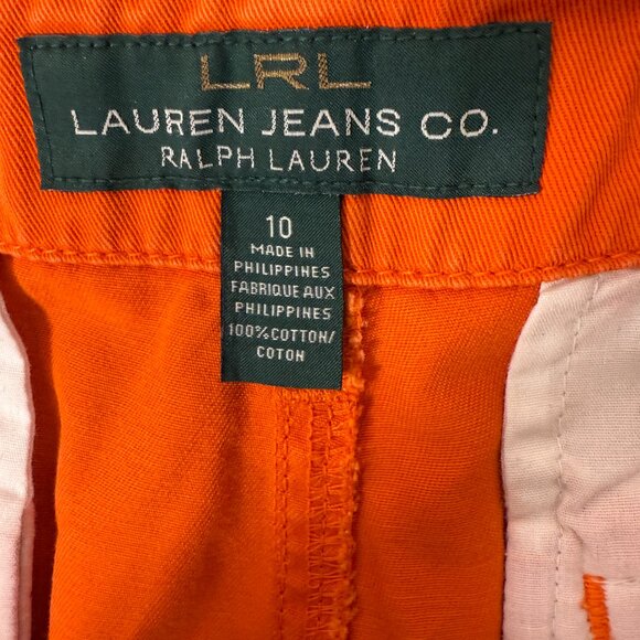 LRL Lauren Jeans Co. Orange Shorts Size 10 - Picture 2 of 8